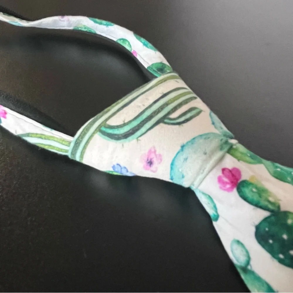 Littlest Prince Kids Cactus Print Zipper Adjustable Tie - Green,